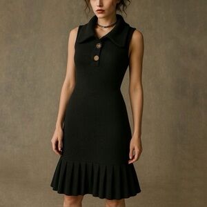 VIVIENNE WESTWOOD Red Label Vintage Y2K Wool Knit Sleeveless Pleated Skirt Dress